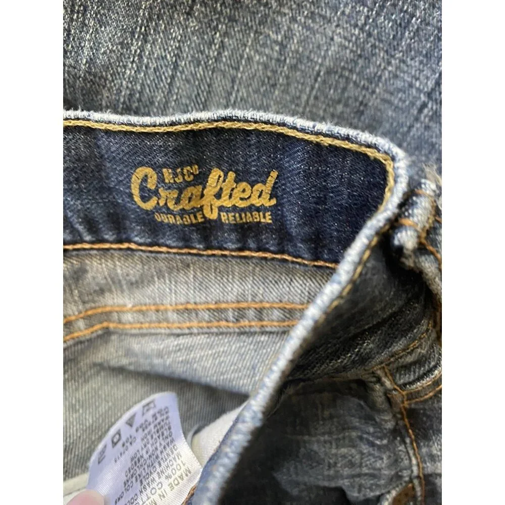 Vintage NAUTICA Jeans Mens‎ 36x34 Blue Denim LOOSE Baggy Faded Washout Whiskered